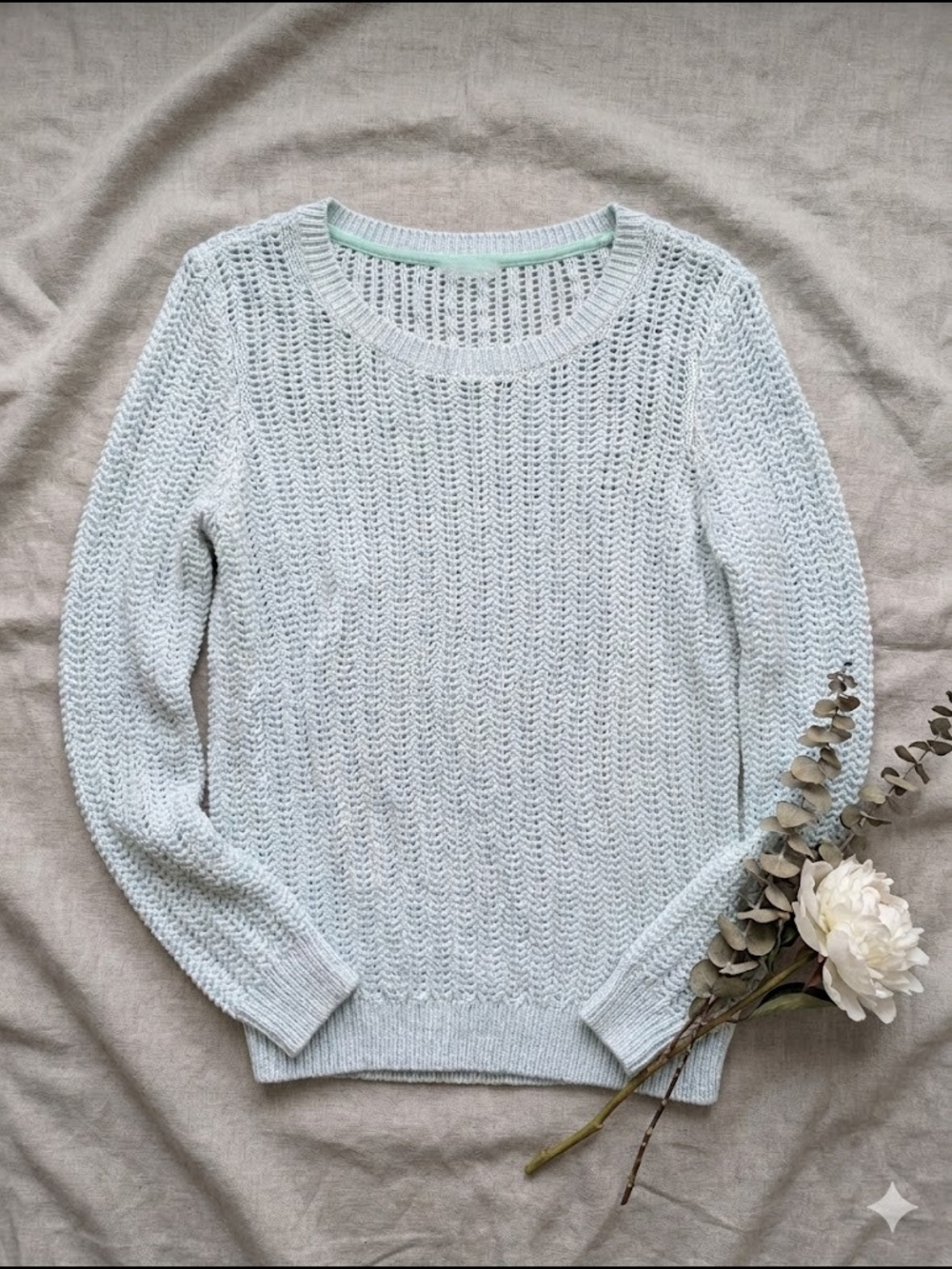 Talbots Petites Open-Knit Cotton Sweater